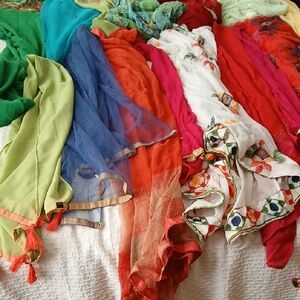 Lot Of 15 Multicolor Women's Scarves Collection